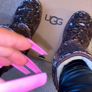 Brown Sequin Cheetah Ugg Boots